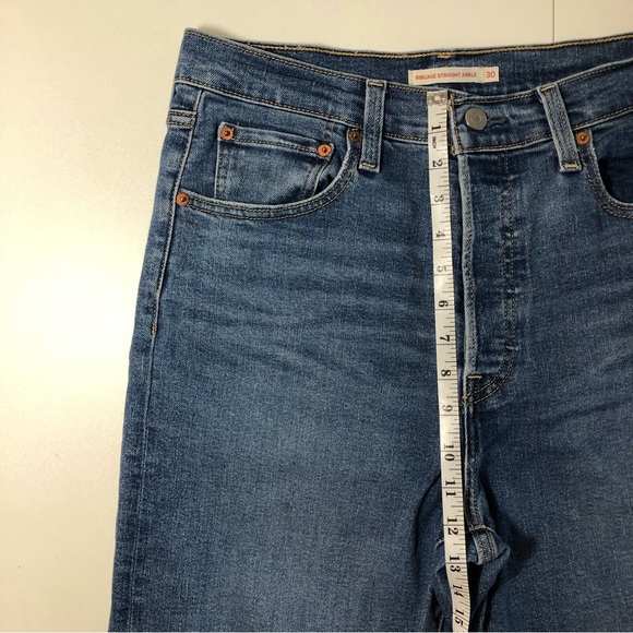 Levi’s Ribcage Straight Ankle Jeans Blue Size 30x27 - Picture 5 of 9